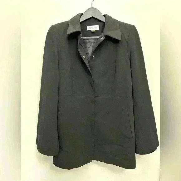 Calvin Klein Women's Jacket Blazer Long Sleeve Black Hidden Buttons Size M - Picture 1 of 8